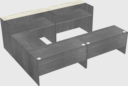 Shared one sided u-shaped reception desk