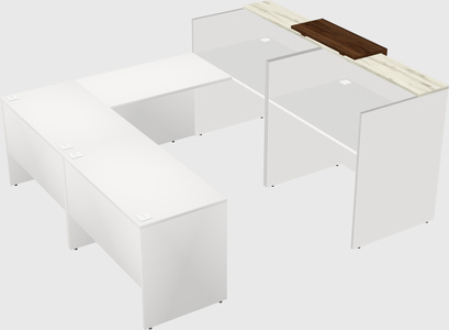Shared one sided u-shaped reception desk