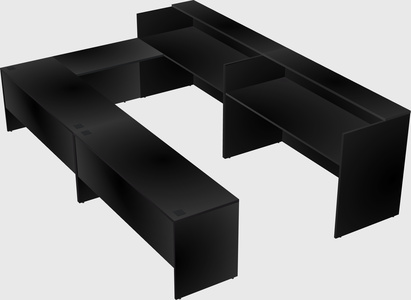 Shared one sided u-shaped reception desk