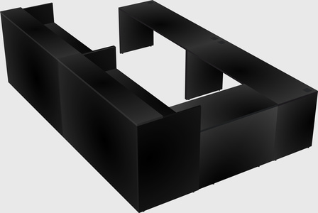 Shared one sided u-shaped reception desk