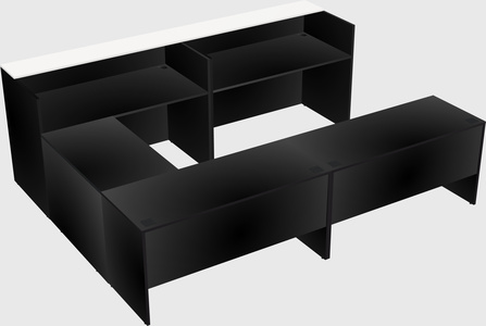 Shared one sided u-shaped reception desk