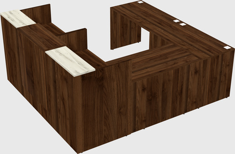 Shared one sided u-shaped reception desk