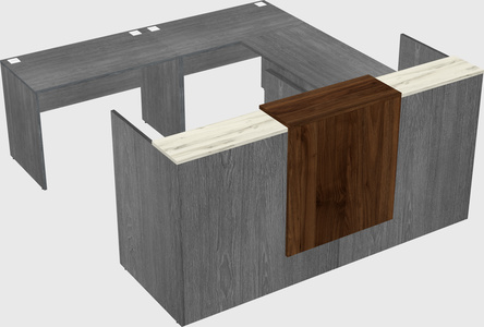 Shared one sided u-shaped reception desk