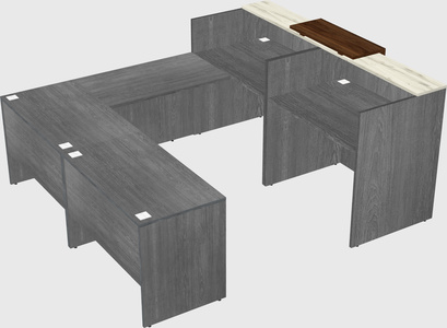 Shared one sided u-shaped reception desk