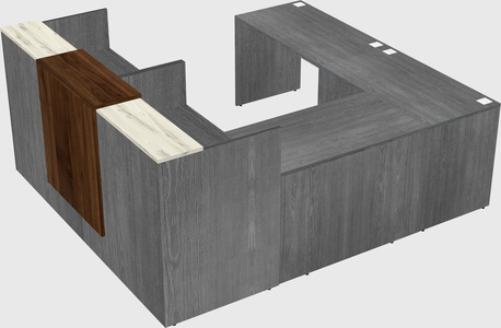 Shared one sided u-shaped reception desk