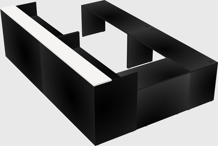 Shared one sided u-shaped reception desk