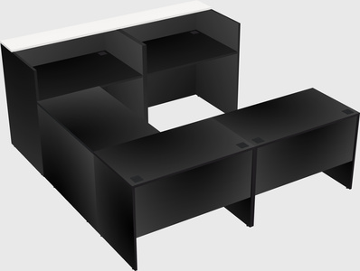 Shared one sided u-shaped reception desk