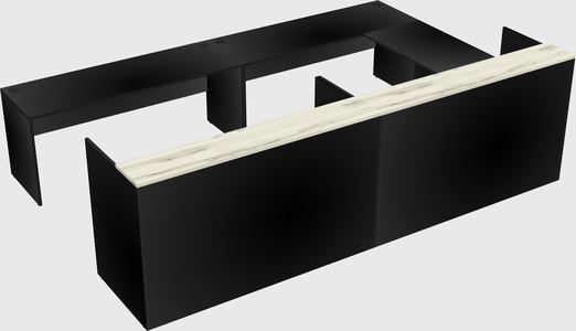 Shared one sided u-shaped reception desk