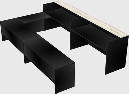 Shared one sided u-shaped reception desk