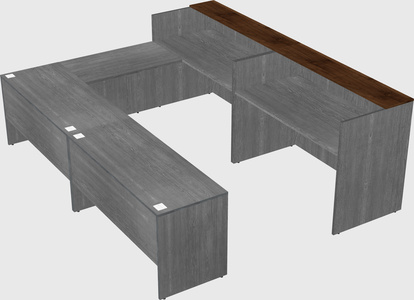 Shared one sided u-shaped reception desk