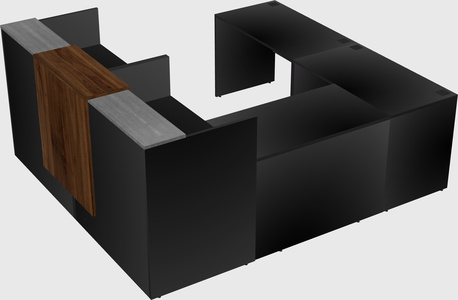 Shared one sided u-shaped reception desk
