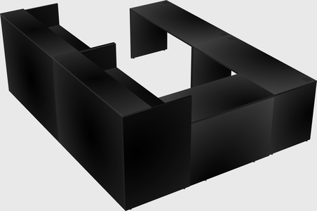 Shared one sided u-shaped reception desk