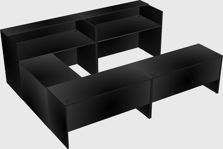 Shared one sided u-shaped reception desk