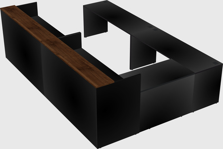 Shared one sided u-shaped reception desk