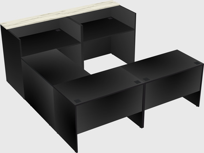 Shared one sided u-shaped reception desk