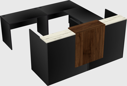 Shared one sided u-shaped reception desk