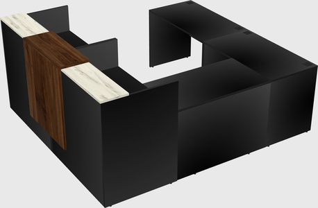 Shared one sided u-shaped reception desk