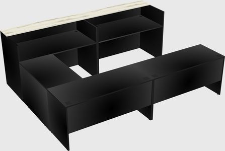 Shared one sided u-shaped reception desk