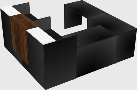 Shared one sided u-shaped reception desk