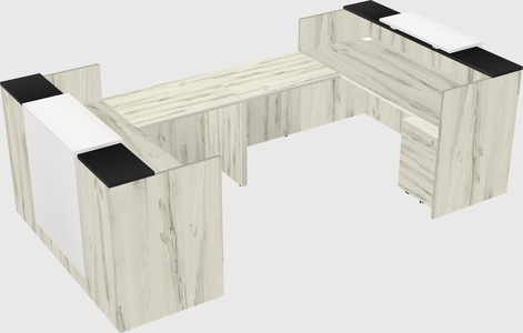 Bureau d'accueil en forme de u