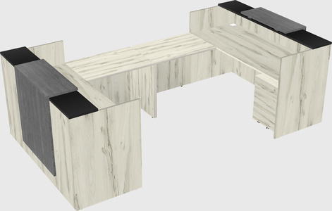 Bureau d'accueil en forme de u