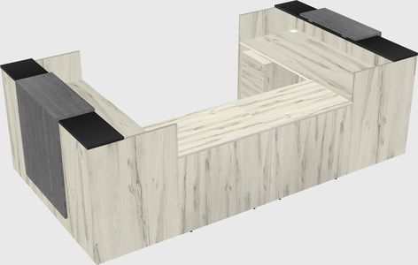 Bureau d'accueil en forme de u