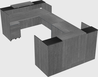 Bureau d'accueil en forme de u