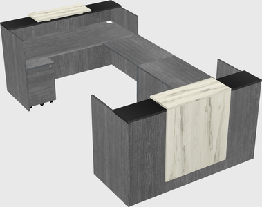 Bureau d'accueil en forme de u