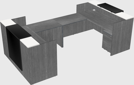 Bureau d'accueil en forme de u