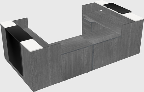 Bureau d'accueil en forme de u