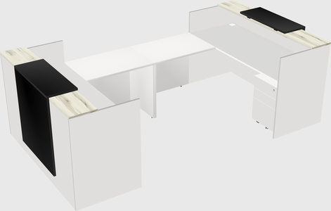 Bureau d'accueil en forme de u