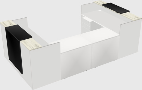 Bureau d'accueil en forme de u