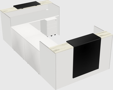Bureau d'accueil en forme de u