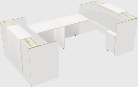 Bureau d'accueil en forme de u
