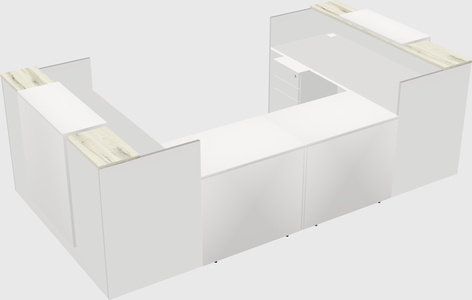 Bureau d'accueil en forme de u