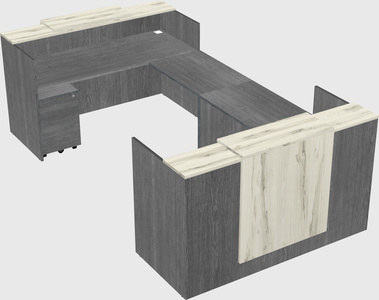 Bureau d'accueil en forme de u