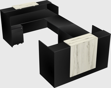Bureau d'accueil en forme de u