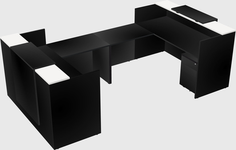 Bureau d'accueil en forme de u