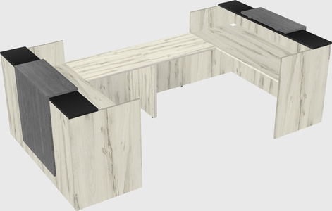 Bureau d'accueil en forme de u