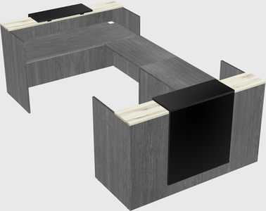 Bureau d'accueil en forme de u
