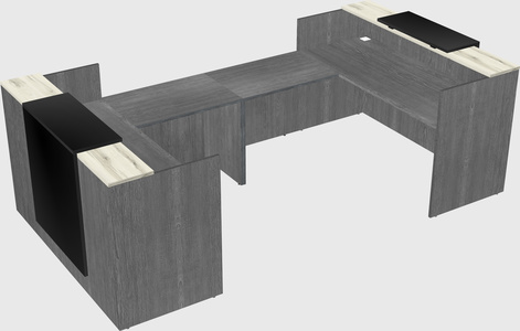 Bureau d'accueil en forme de u