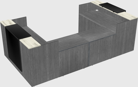 Bureau d'accueil en forme de u