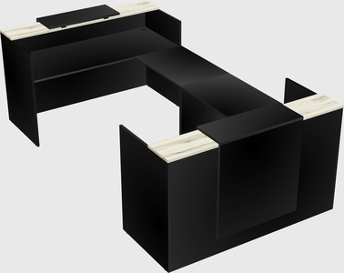 Bureau d'accueil en forme de u