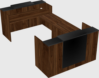 Bureau d'accueil en forme de u
