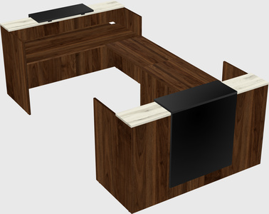 Bureau d'accueil en forme de u