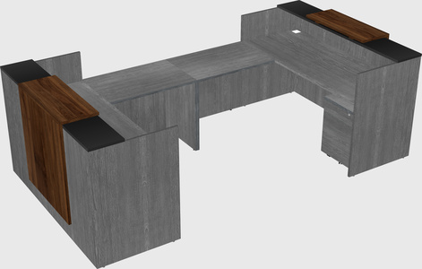 Bureau d'accueil en forme de u