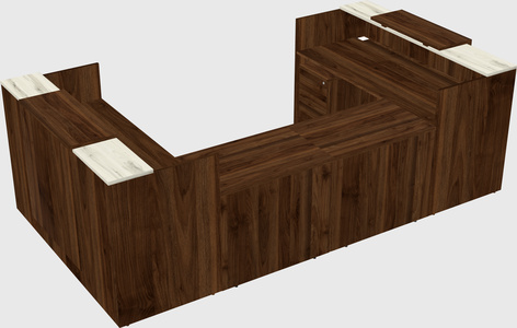 Bureau d'accueil en forme de u