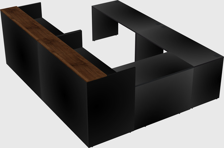 Shared one sided u-shaped reception desk