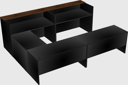 Shared one sided u-shaped reception desk