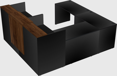 Shared one sided u-shaped reception desk